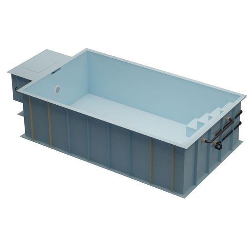 PP-Pool Premiumpaket mit Überdachung 5 m x 3 m x 1,366 m blau