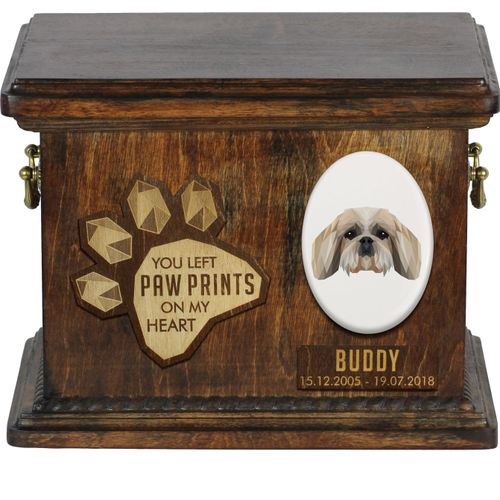Shih Tzu Personalisierte Hundeurne mit Gravur, Erinnerungsbox für Hundeknochen von der Marke Art-Dog