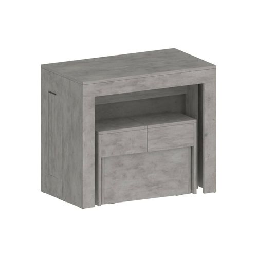 Tisch- und Stuhlset Crispin, Mehrzweckkomposition, Set mit Konsole und 1 ausziehbarer Bank, 100 % Italy, 66 x 25 x 45 cm, Grau