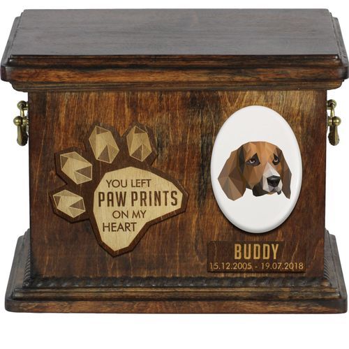Beagle Personalisierte Hundeurne mit Gravur, Erinnerungsbox für Hundeknochen von der Marke Art-Dog
