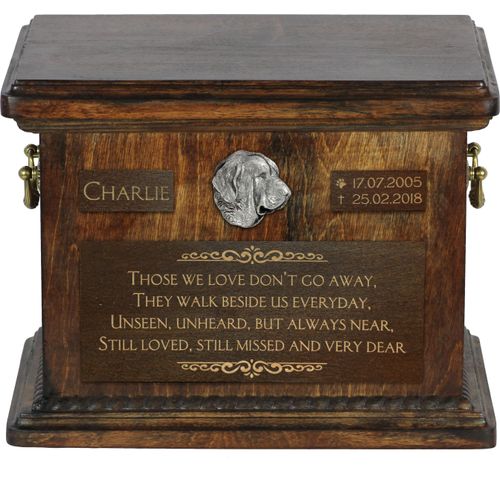 Spanischer Mastiff, Mastín aus León Personalisierte Hundeurne mit Gravur, Erinnerungsbox für Hundeknochen von der Marke Art-Dog