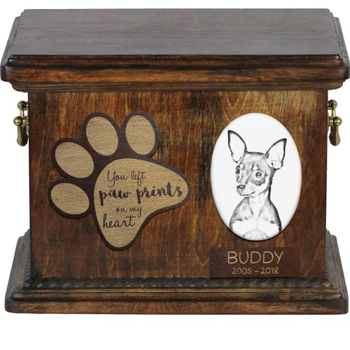 Russischer Toy, Russkiy Toy, Russischer Zwergspaniel - Hund Ascheurne, personalisierte Ascheurne mit Foto, Hund Ascheurne von der Marke Art-Dog