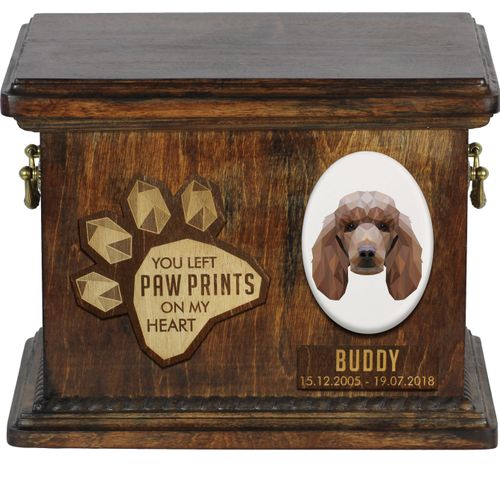Pudel Personalisierte Hundeurne mit Gravur, Erinnerungsbox für Hundeknochen von der Marke Art-Dog
