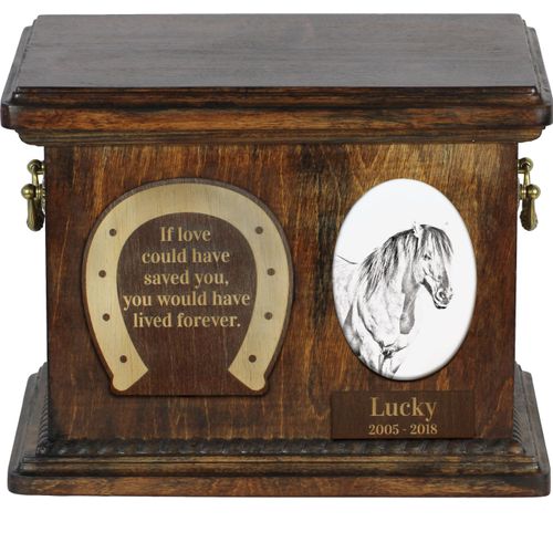 Henson-Pferd - Eine Urne für die Asche eines Pferdes, eine Urne für ein Pferd mit Foto, personalisierte Tierasche-Box von Art-Dog.