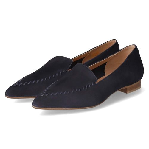 Donna Carolina Slipper & Mokassin TRAY TRIM, Rauleder, Blau, Damen