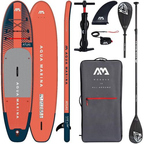 AQUA MARINA ATLAS 12.0 iSUP Board Set aufblasbar Stand Up Paddle SUP Kajakpaddel