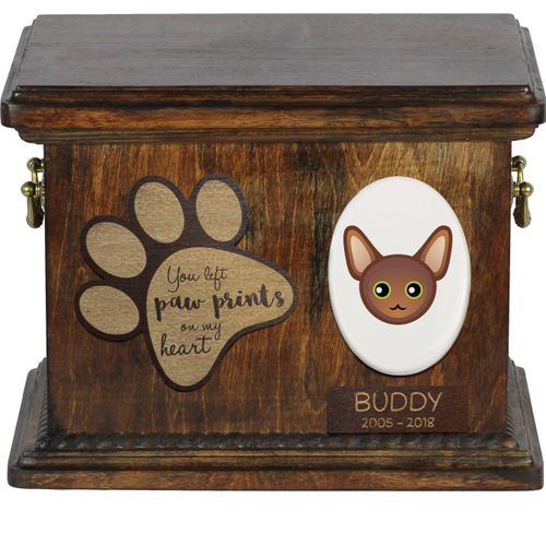 Orientalisch Katzenascheurne, personalisierte Urne mit Gravur, Erinnerungsbox für Katzenasche von der Marke Art-Dog