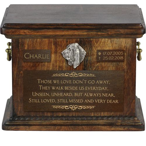 Basset Hound I Personalisierte Hundeurne mit Gravur, Erinnerungsbox für Hundeknochen von der Marke Art-Dog