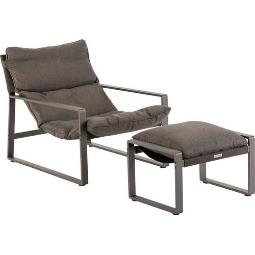 Garten-Relaxsessel LAMBINIO Graphit - Epoxidbeschichtetes Aluminium - Hespéride