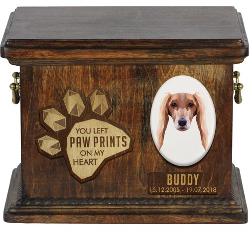 Saluki, Persischer Windhund Personalisierte Hundeurne mit Gravur, Erinnerungsbox für Hundeknochen von der Marke Art-Dog