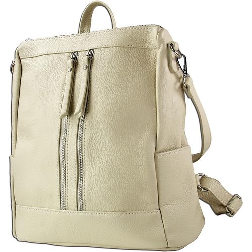 Toscanto Reißverschluss Cityrucksack beige Leder ORT100RI