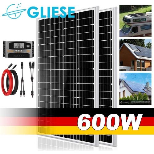Solarmodul 6002 * 300W) Watt Solarpanel Monokristallin Solar Set für Häuser RV Boot