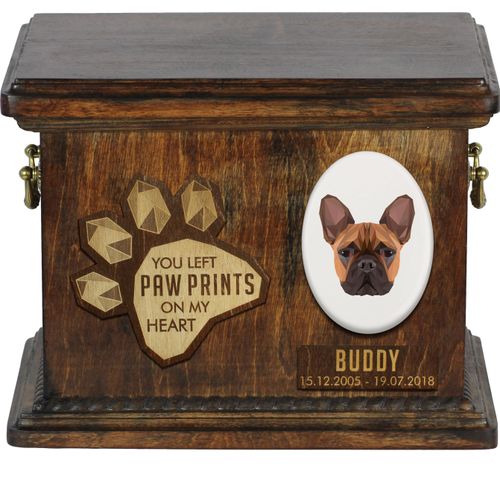 Französische Bulldogge Personalisierte Hundeurne mit Gravur, Erinnerungsbox für Hundeknochen von der Marke Art-Dog