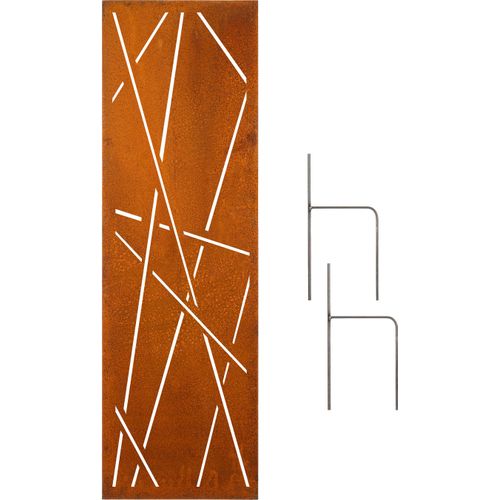 Edelrost Garten Sichtschutz, Wand, Rost, Sichtschutzwand Metall 160x50 cm, modern, Laser, Abstract, Gartendeko, Deko, Schild