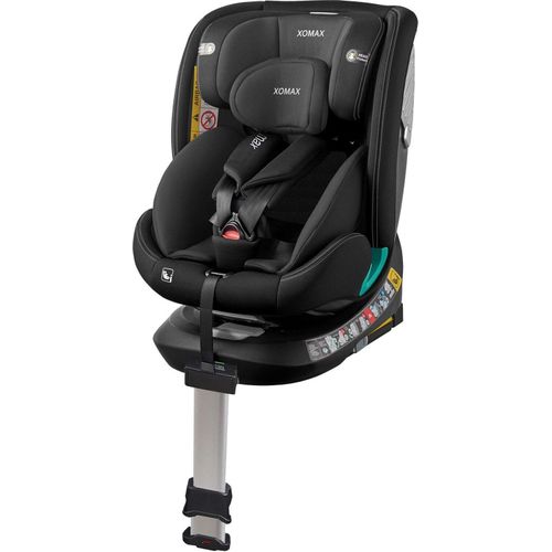 Auto Kindersitz / Sitzerhöhung drehbar 360° Grad mit Standfuß (Schwarz) für Kinder von ca. 15 Monate bis 12 Jahre / 9 bis 36 kg / ECE R129 (Klasse I, II, III) mit ISOFIX,Farbe:Schwarz
