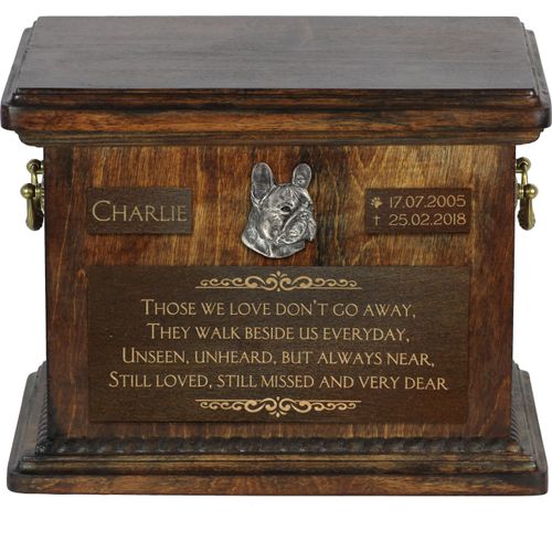 Französische Bulldogge I Personalisierte Hundeurne mit Gravur, Erinnerungsbox für Hundeknochen von der Marke Art-Dog