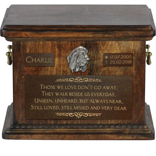 Basset Hound III Personalisierte Hundeurne mit Gravur, Erinnerungsbox für Hundeknochen von der Marke Art-Dog