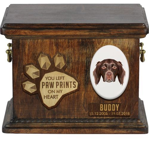 Münsterländer Personalisierte Hundeurne mit Gravur, Erinnerungsbox für Hundeknochen von der Marke Art-Dog