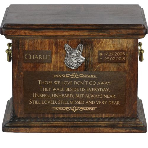 Cardigan Welsh Corgi Personalisierte Hundeurne mit Gravur, Erinnerungsbox für Hundeknochen von der Marke Art-Dog