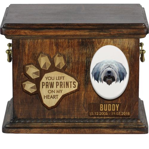 Polnischer Niederungshütehund, PON Personalisierte Hundeurne mit Gravur, Erinnerungsbox für Hundeknochen von der Marke Art-Dog