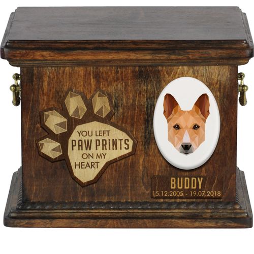 Basenji, Kongo-Terrier Personalisierte Hundeurne mit Gravur, Erinnerungsbox für Hundeknochen von der Marke Art-Dog