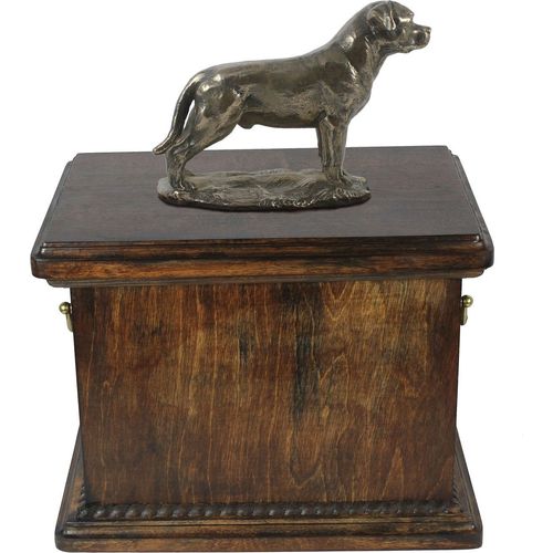Rottweiler II eine Urne für die Asche des Hundes, eine Urne mit einer Statue, eine elegante Urne im klassischen Stil der Marke Art-Dog