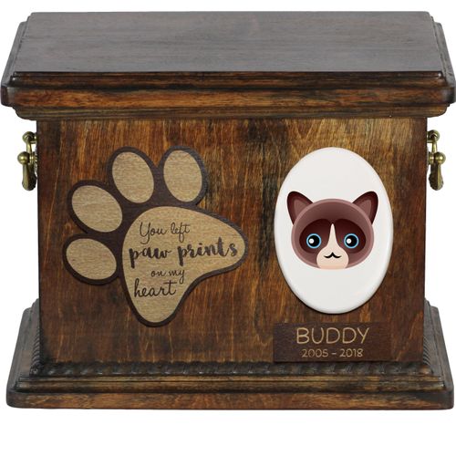 Schneeschuh Katzenascheurne, personalisierte Urne mit Gravur, Erinnerungsbox für Katzenasche von der Marke Art-Dog
