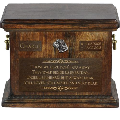 Clumber Spaniel I Personalisierte Hundeurne mit Gravur, Erinnerungsbox für Hundeknochen von der Marke Art-Dog