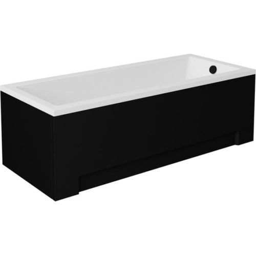 Badewanne MODERN BLACK&WHITE 130x70 mit Füßen, Siphon und Schwarze Schürze (1x kurz, 1x lang - zwei Seiten)
