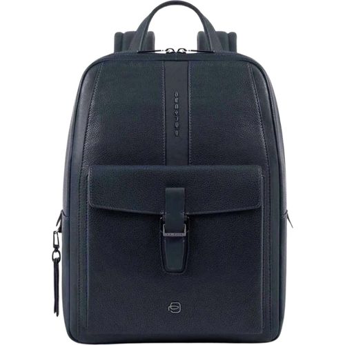 Rucksack Piquadro Herren Blau Leder
