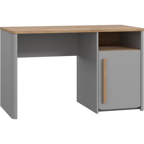Schreibtisch ></noscript>SURFINIO< in Grau / Catania Eiche - 120x73,5x58,7cm (BxHxT)