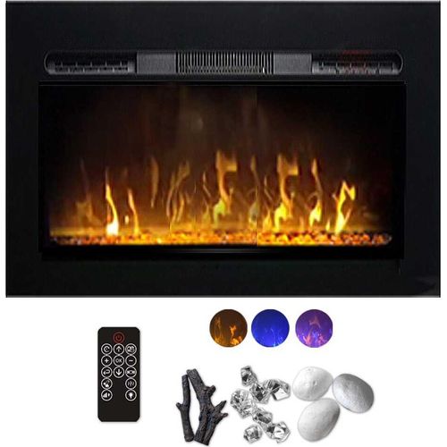 Elektrokamin modern ElectricSun Paula Glass XXS schwarz, Wand-, Boden-montage oder einbaubar, 3 Farbeinstellungen, B76xH45cm