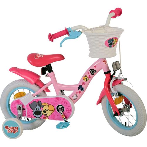 Woezel & Pip Kinderfahrrad - Mädchen - 12 Zoll - Rosa mit Stützrädern