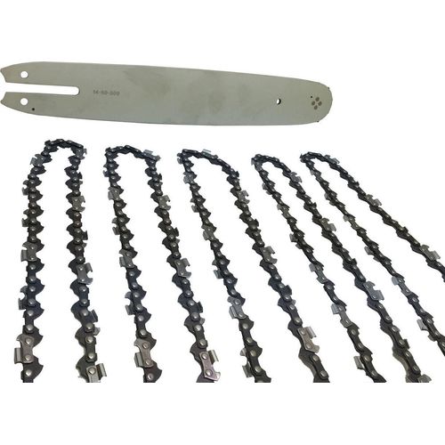 5 Stück Stihl Sägeketten Rapid Super (RS) 3/8 1.6 mm 57 VM + Profi C Führungsschiene 37/38 cm