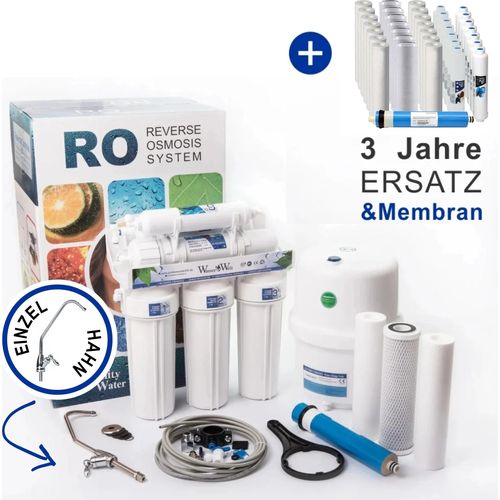 Umkehrosmoseanlage 6 Stufen RO6 Wasserfilter Mit Einzel Hahn Und 3 Jahre +Membran Ersatz