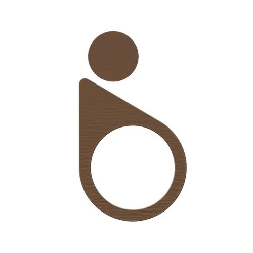 Barrierefreies-WC Piktogramm Edelstahl mit Farbvarianten , Farbe:Bronze