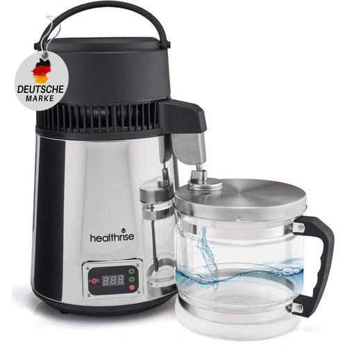 Health Rise Wasserdestilliergerät | 4 Liter | Edelstahl | kein Kontakt zu Kunststoff | leise, sicher, einfache Bedienung