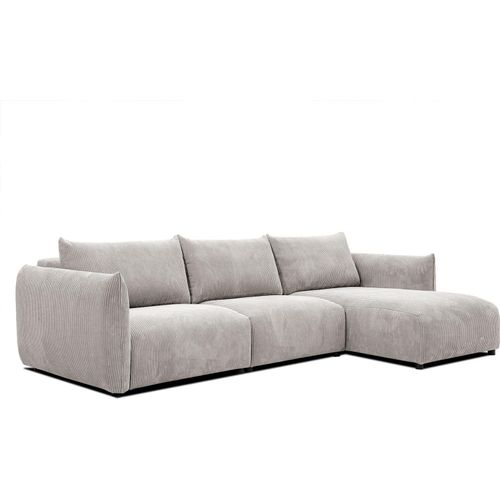 4-Sitzer Ecksofa Tauer rechts in Stoff creme