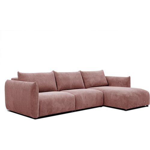 4-Sitzer Ecksofa Tauer rechts in Stoff altarosa