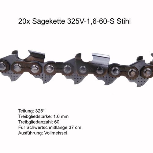 2 Stück Stihl RSC Sägekette 325 1.6 mm 60 TG Vollmeissel