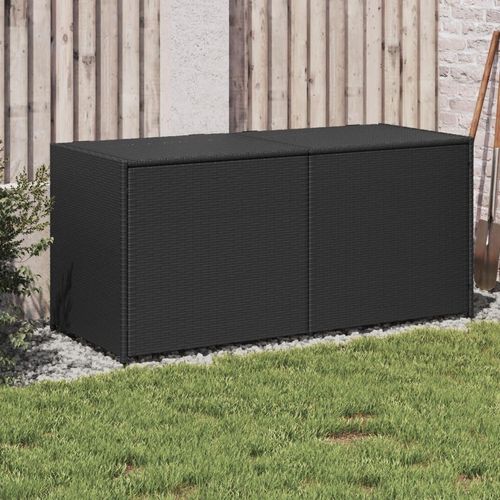 Schwarz Gartentruhe 283L Poly Rattan