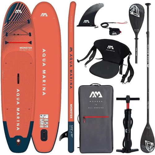 AQUA MARINA MONSTER 12'0 SUP Board aufblasbar Stand Up Paddle Kajakpaddel Sitz