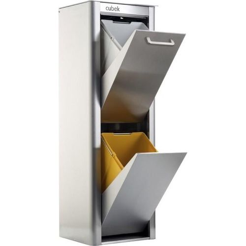 DON HIERRO - CUBEK - Mülleimer / Abfalleimer Mülltrennsystem 40L - 2x20L. Aus Edelstahl