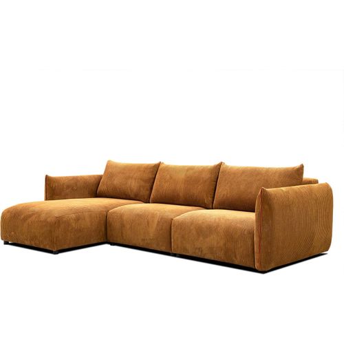 4-Sitzer linkes Ecksofa Tauer in Stoff orange