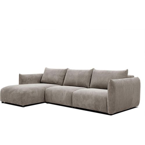 4-Sitzer linkes Ecksofa Tauer in Stoff beige