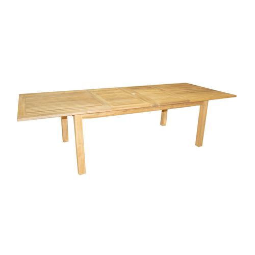 Ausziehtisch aus Teak mit 8x8 cm Tischbeinen 200 / 300 cm