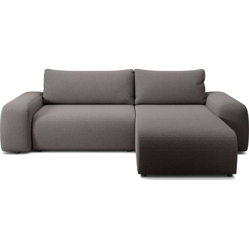 FEDVE Ecksofa Eckcouch mit Schlaffunktion Bornim Universal Bettkästen Couch Sofagarnitur Grau (Anthologie 18)
