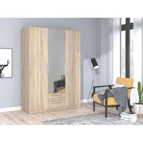 Kleiderschrank >Cadixo< in Sonoma Eiche - 150,6x212,9x58,9cm (BxHxT)