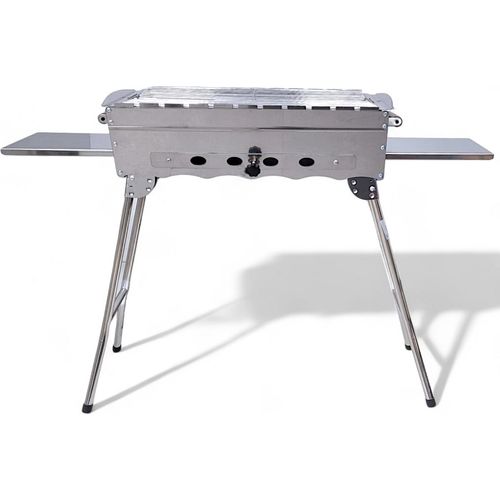 Mangal Khan Edelstahl Schaschlik Grill mit Grillrost