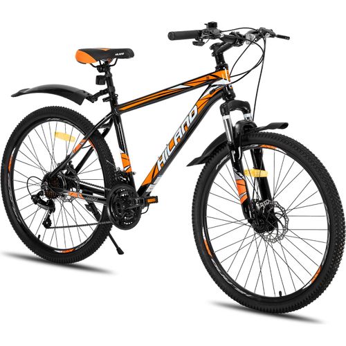 Hiland Mountainbike MTB 27,5 Zoll mit Aluminiumrahmen Scheibenbremse Speichenräder Jugendliche Herr Damen Fahrradrad, Studenten-Pendlerfahrrad